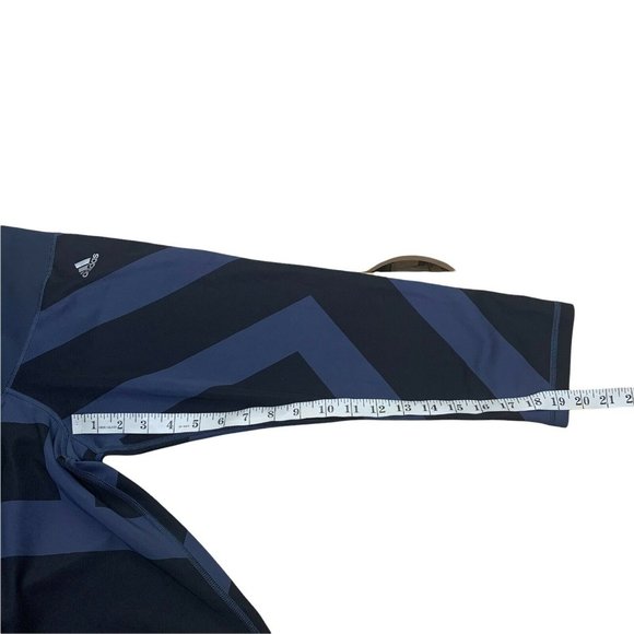 Adidas Climate Capri Leggings Purple And Black Striped Accent Womens Size Small - Picture 11 of 12